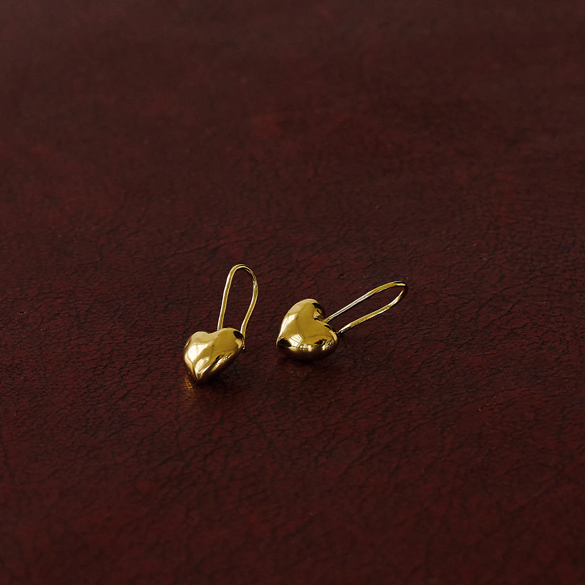 Earrings, Poma Drop Heart - Image 4